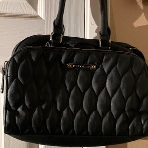 Rosetti Black Quilted Satchel